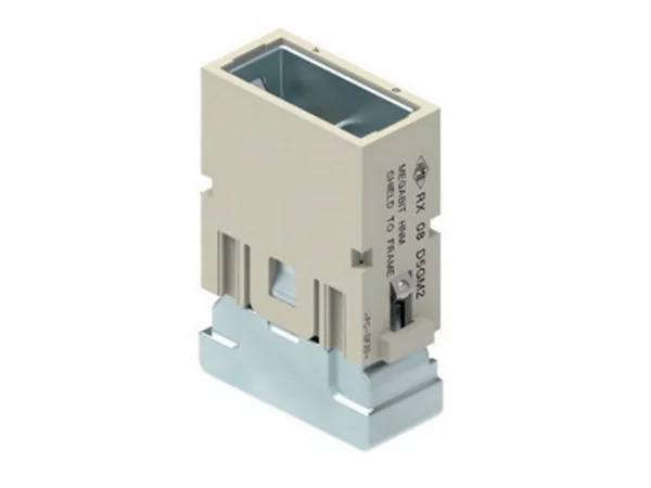 male insert, MIXO HNM, 1MU, 8p, crimp, 10A, 50V, megabit,  double cable entry, with contact to PE