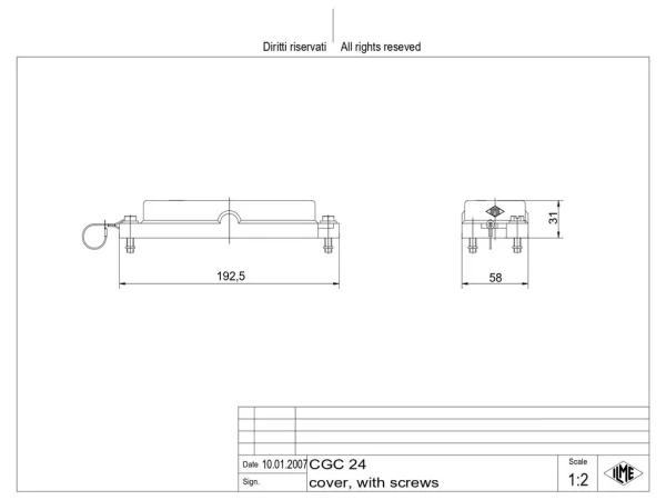 protection cover, size 104.27, IP68 alu, screw locking