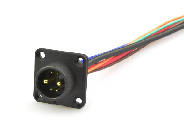 Battery male panel mount connector 36V code, no locking (push-on)