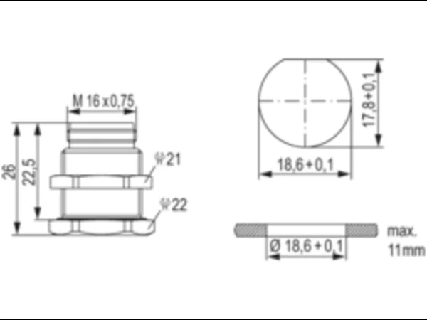 Panel Connector Male Thread