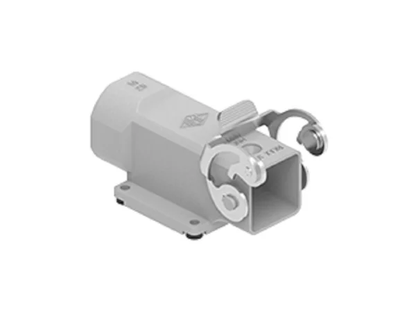 bulkhead mounting housing, angled, size 21.21, HNM alu, 1 lever stainless steel, 1xM25 side