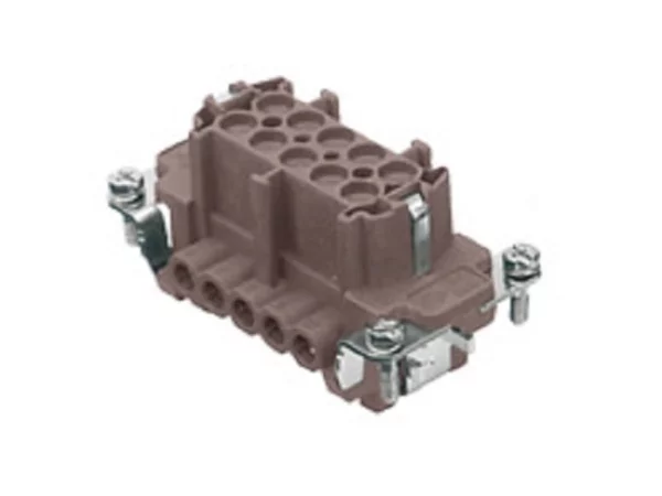 female insert, size 57.27, 10p+PE, silver, screw, 16A, 500V, 180°C
