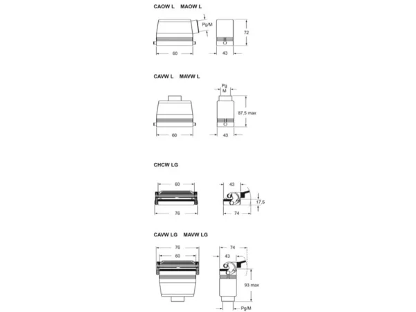 hood, high, size 44.27, W-TYPE alu, 1 lever, 1xM32 top