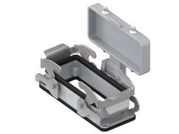 bulkhead mounting housing, size 77.27, V-TYPE alu, 2 levers, cover metal