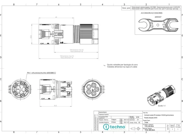 Mini socket connector, screwless