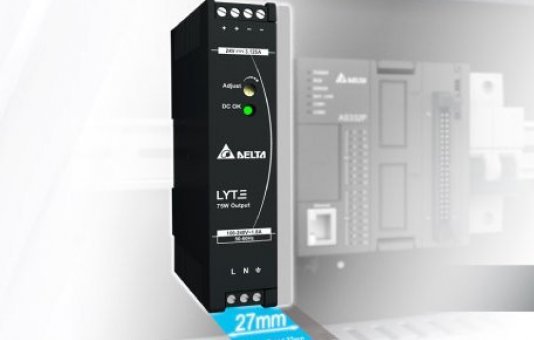 Delta introduces 75W DIN rail power supply of 27mm wide