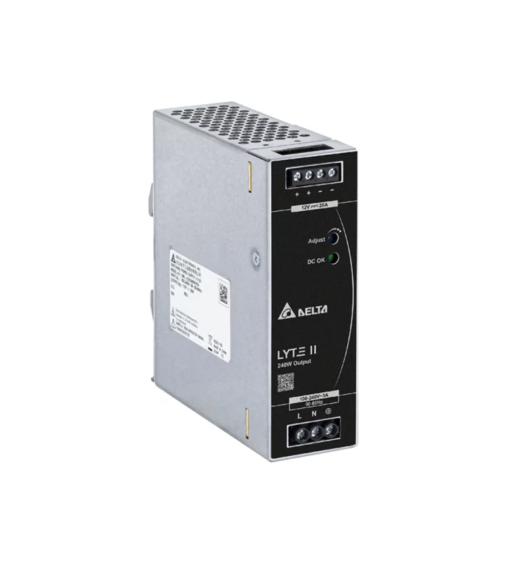 Power Supply, 1Ph, 240W, DIN Rail, AC/DC, 12 Vdc, 20 A