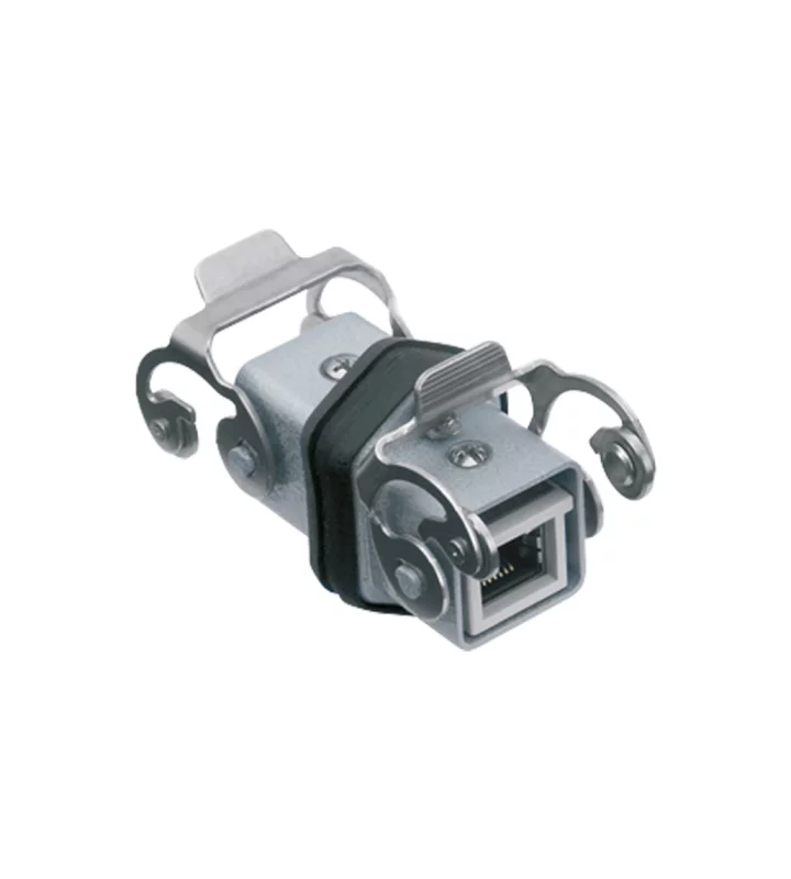 coupling connector, size 21.21, zinc, with RJ45 insert CX 8 JF