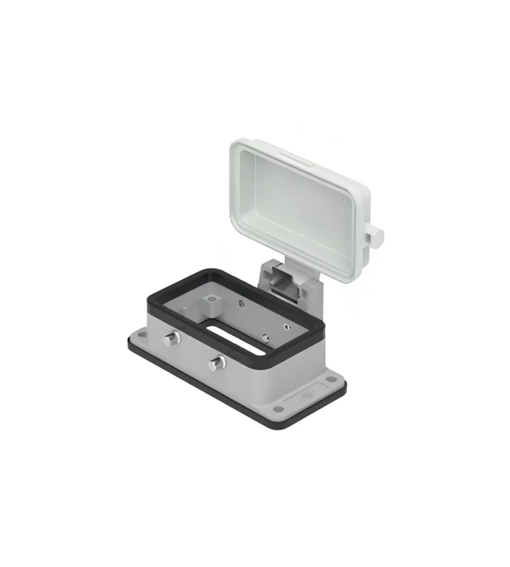 bulkhead mounting housing, size 57.27, C-TYPE alu, 4 pegs, cover plastic
