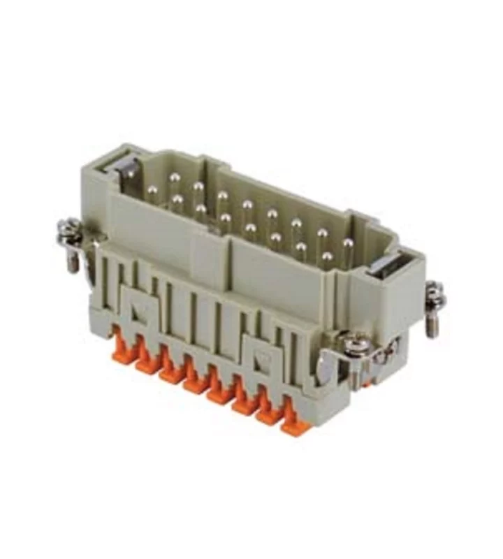 male insert, 16p+PE, silver, SQUICH, 16A, 500V, for size 77.62 no.17-32