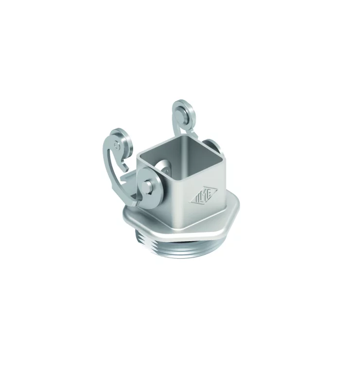 bulkhead mounting housing, size 21.21, EMC zinc, 1 lever stainless steel, 1xM32 external