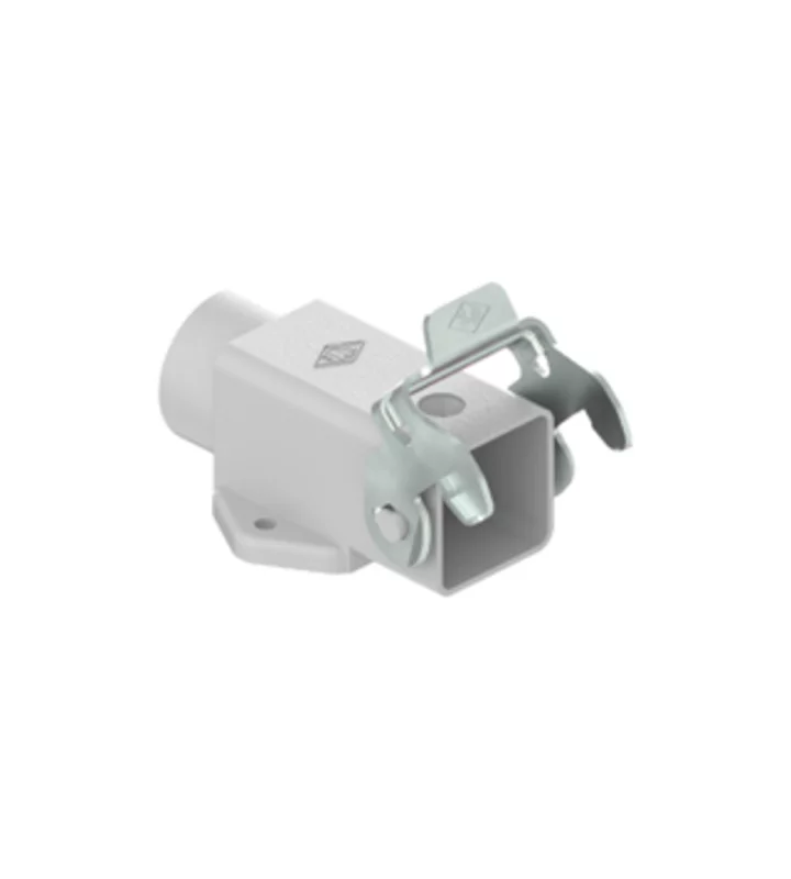 bulkhead mounting housing, angled, size 21.21, CKA zinc, 1 lever stainless steel, 1xPG11 side