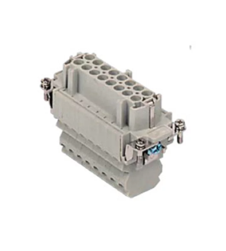 female insert, 16p+PE, silver, 2x spring, 16A, 500V, for size 77.62 no.17-32