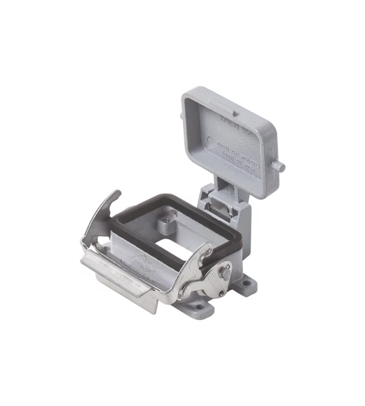 bulkhead mounting housing, size 44.27, V-TYPE alu, 1 lever, cover metal