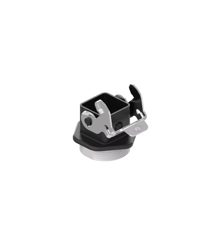 bulkhead mounting housing, size 21.21, W-TYPE zinc, 1 rigid lever stainless steel, 1xM32 external