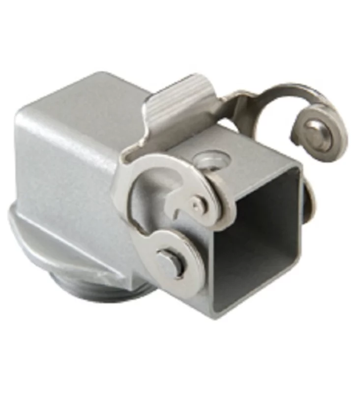 bulkhead mounting housing, angled, size 21.21, CKA zinc, 1 lever stainless steel, 1xM25 external