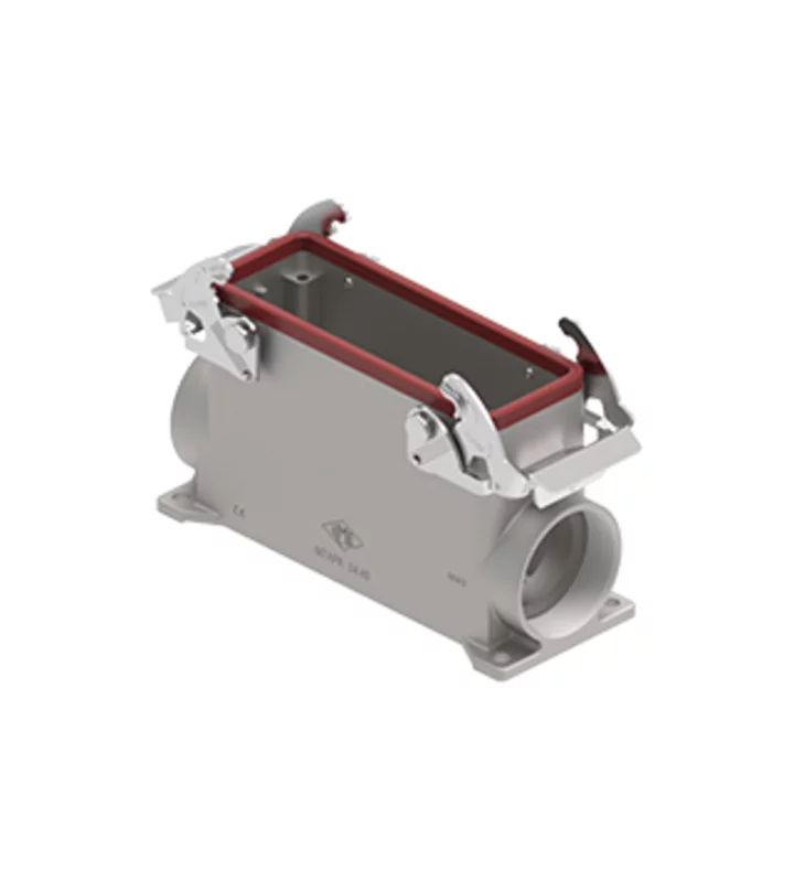 surface mounting housing, size 104.27, 180 °C alu, 2 levers, 1xM40 side