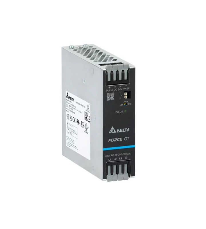 Power supply, 2,3Ph, 120W, DIN Rail, AC/DC, 24 Vdc, 5 A