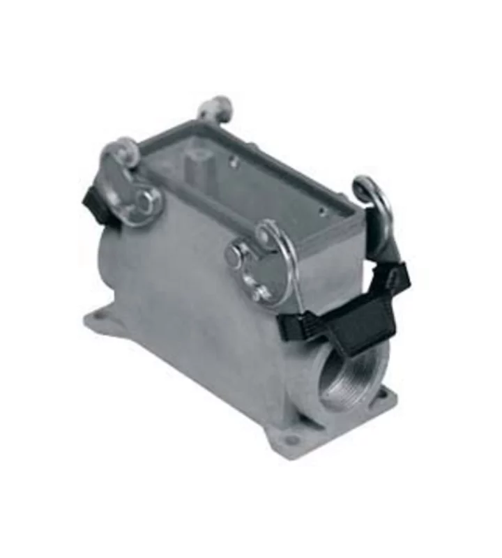 surface mounting housing, high, size 77.27, EMC alu, 2 levers, 1xM32 side