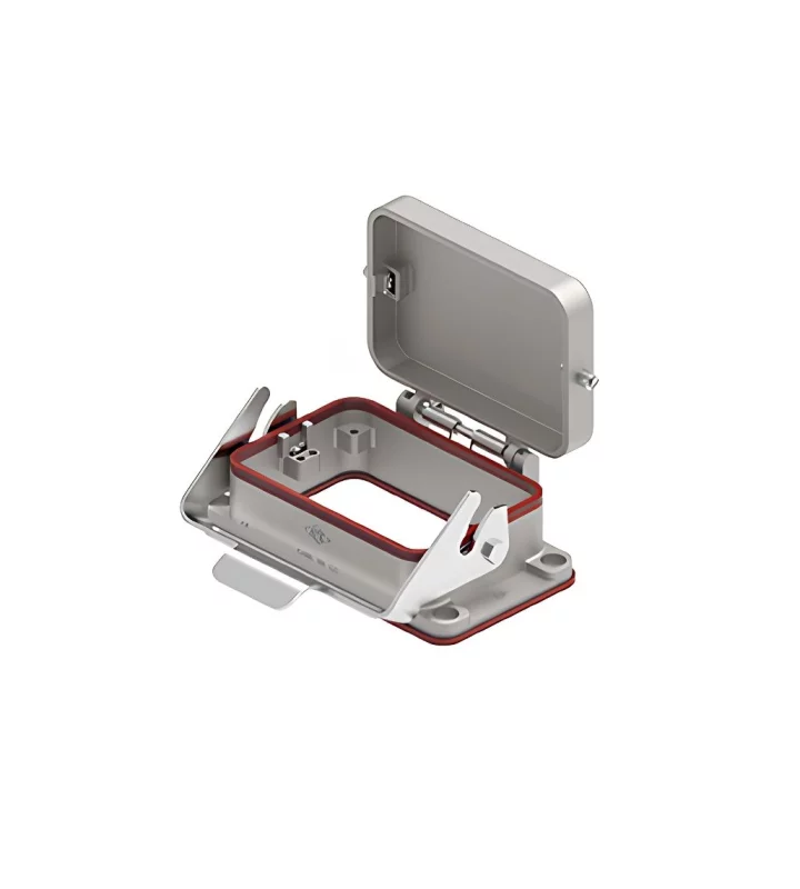 bulkhead mounting housing, size 104.62, 180°C alu, 1 lever, cover metal