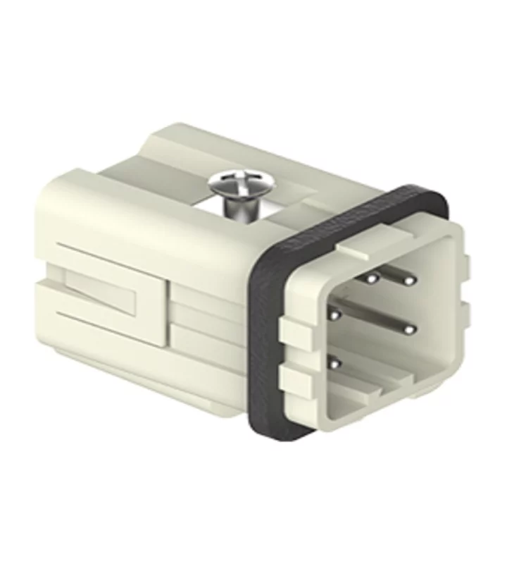 male insert, size 21.21, 4p+PE, silver, spring, 10A, 400V