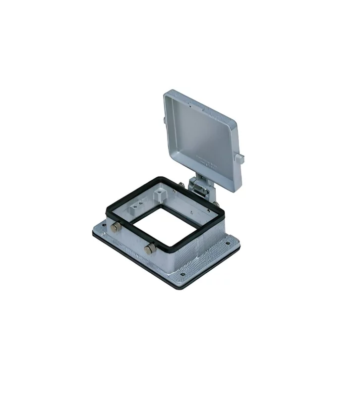 bulkhead mounting housing, size 77.62, C-TYPE alu, 4 pegs, cover metal