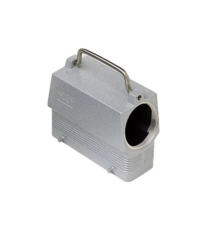 hood, size 104.27, C-TYPE alu, 4 pegs, 1xM40 side, handle, extended terminal compartment