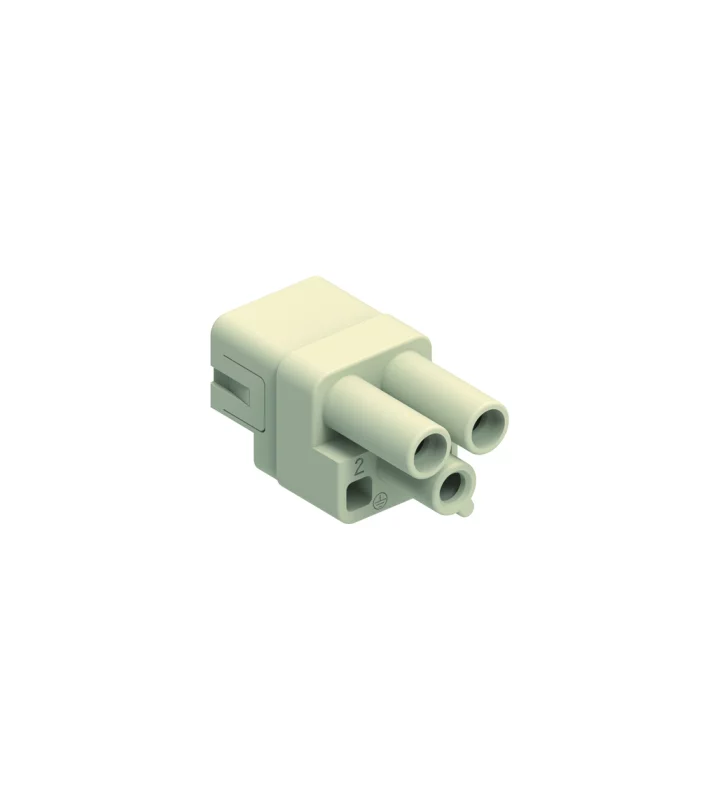 female insert, size 21.21, 2p+PE, crimp, 40A, 830V, with heat-shrinkable tube