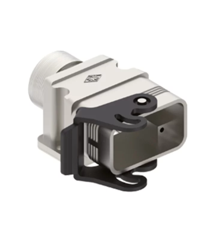 bulkhead mounting housing, angled, size 32.13, EMC plastic, 1 lever, 1xPG21 side