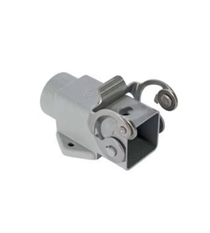 bulkhead mounting housing, angled, size 21.21, CKA zinc, 1 lever stainless steel, 1xPG11 side