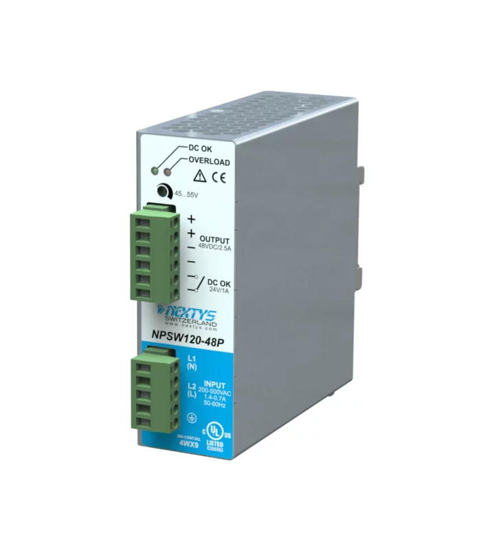 Power Supply 1/2Ph, 120W, Wide Input Range Din-Rail AC/DC 48 Vdc 2,5 A