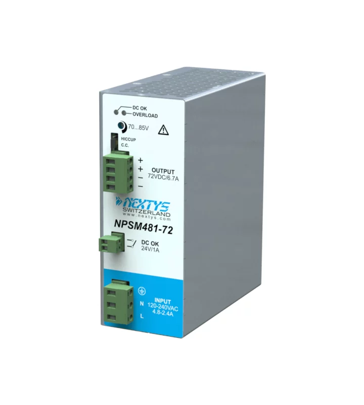 Power supply, 1Ph, 480W, DIN Rail, AC/DC, 72 Vdc, 6,7 A