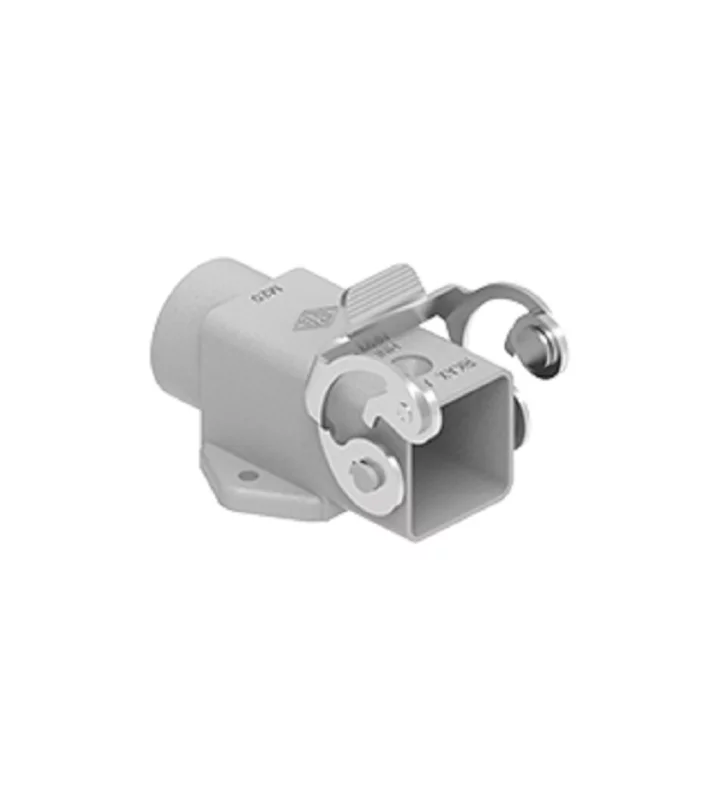 bulkhead mounting housing, angled, size 21.21, HNM alu, 1 lev. stainl. steel, 1xM20 side, closed bottom