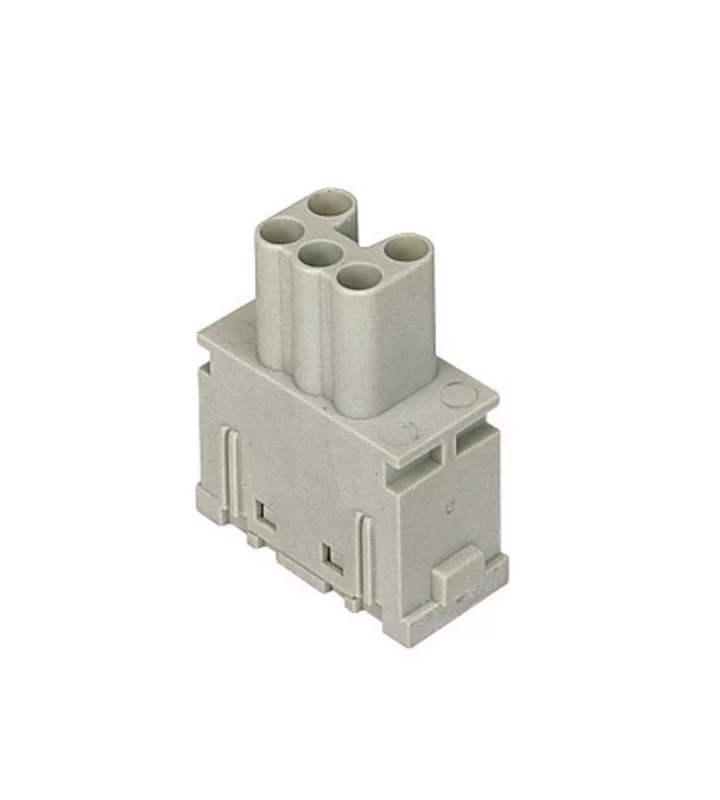 female insert, 1MU, 5p, silver, spring, 16A, 400V