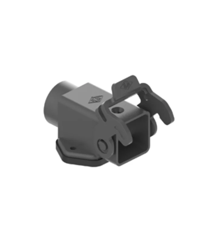 bulkhead mounting housing, angled, size 21.21, CK plastic, 1 lever, 1xPG11 side, black