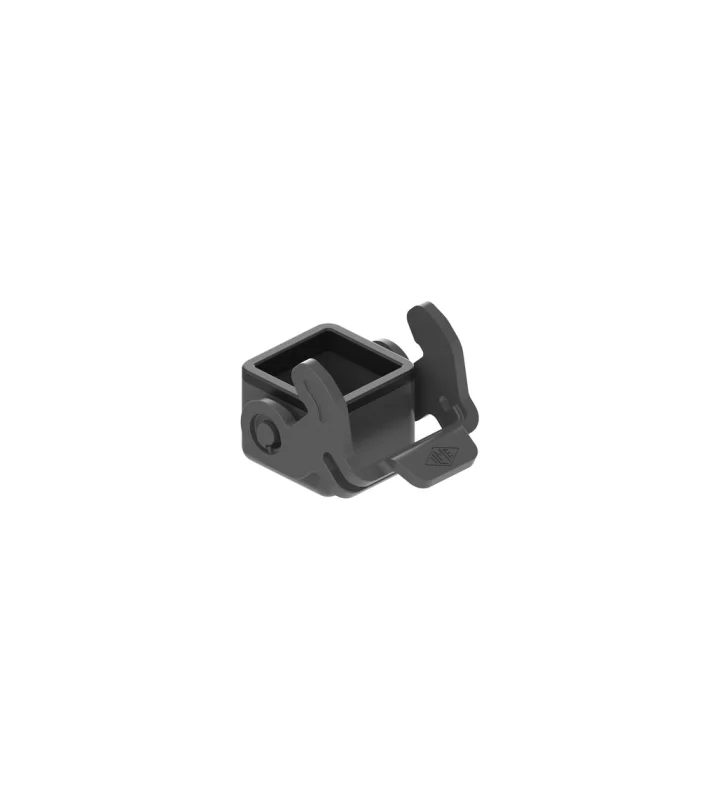 protection cover, size 21.21, plastic, 1 lever, gasket, for female inserts, loop, black