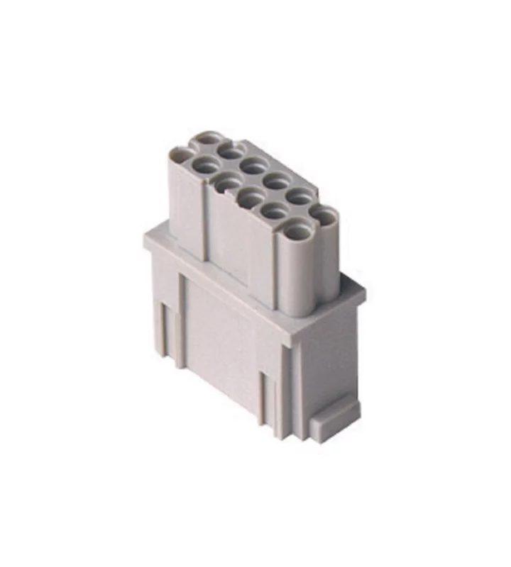 female insert, MIXO, 1MU, 12p, crimp, 10A, 250V