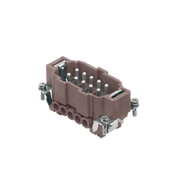 male insert, size 57.27, 10p+PE, silver, screw, 16A, 500V, 180°C