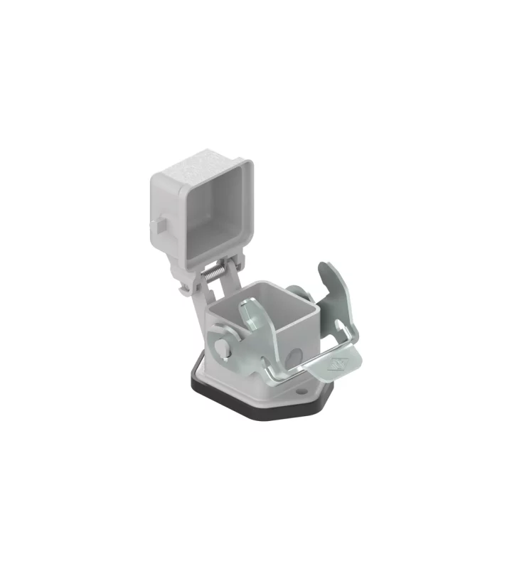 bulkhead mounting housing, size 21.21, CKA zinc, 1 lever steel, spring cover, for male inserts