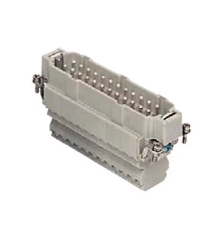 male insert, size 104.27, 24p+PE, silver, 2x spring, 16A, 500V