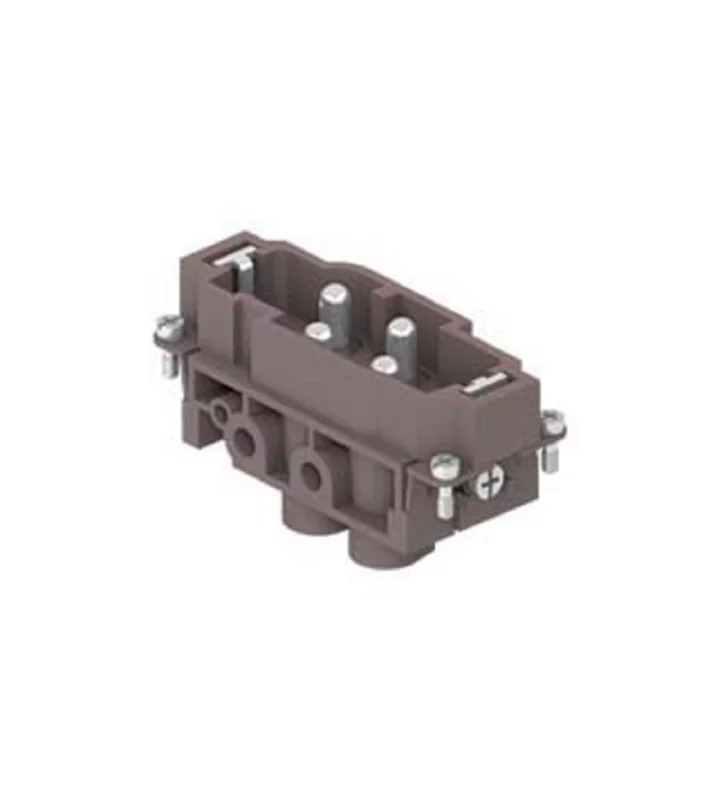 male insert, size 77.27, 4p+PE, screw, 80A, 830V, 180°