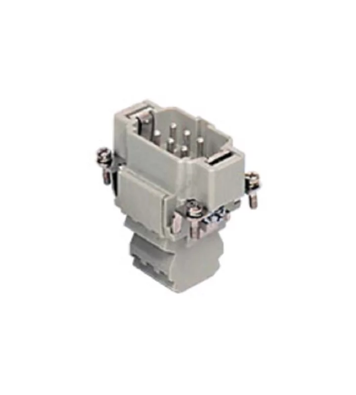 male insert, size 44.27, 6p+PE, silver, 2x spring, 16A, 500V