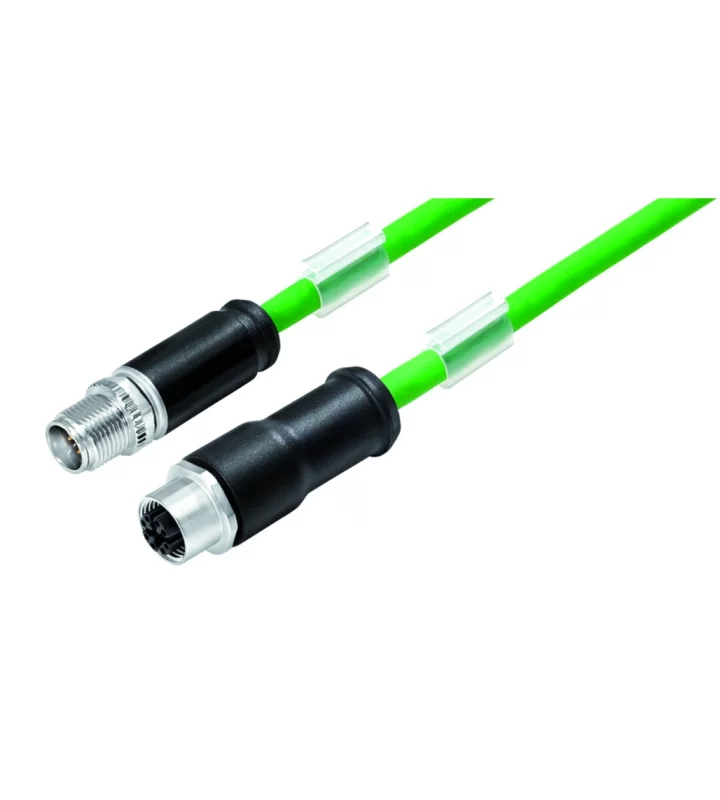Connecting cable, male cable connector M12x1 & female cable connector M12x1