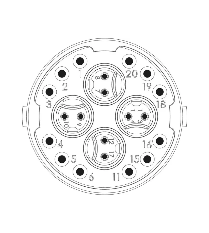Inserts (4x2)+12-pole
