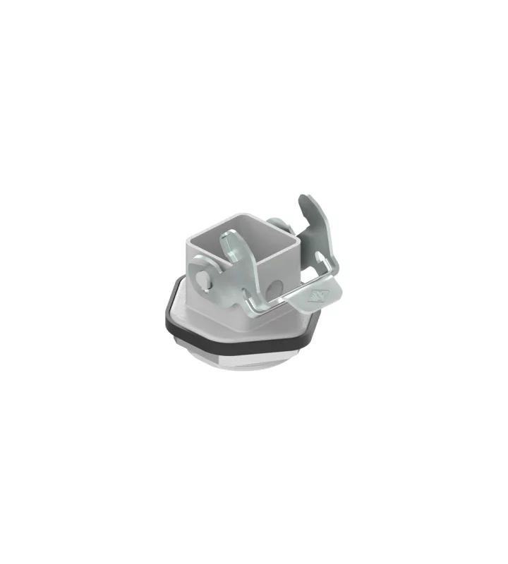 bulkhead mounting housing, size 21.21, CKA zinc, 1 rigid lever steel, 1xM32 external, profiled gasket