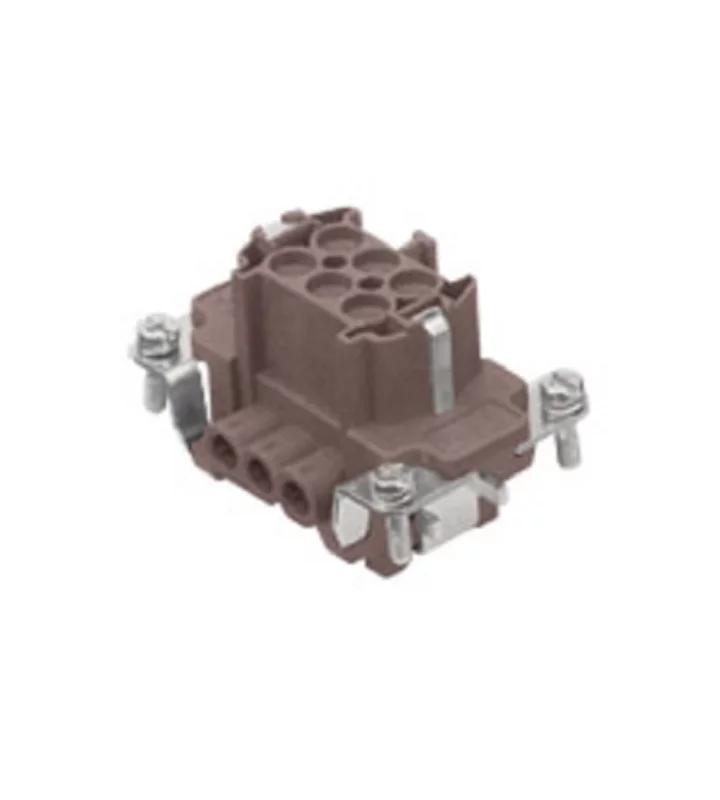 female insert, size 44.27, 6p+PE, silver, screw, 16A, 500V, 180°C