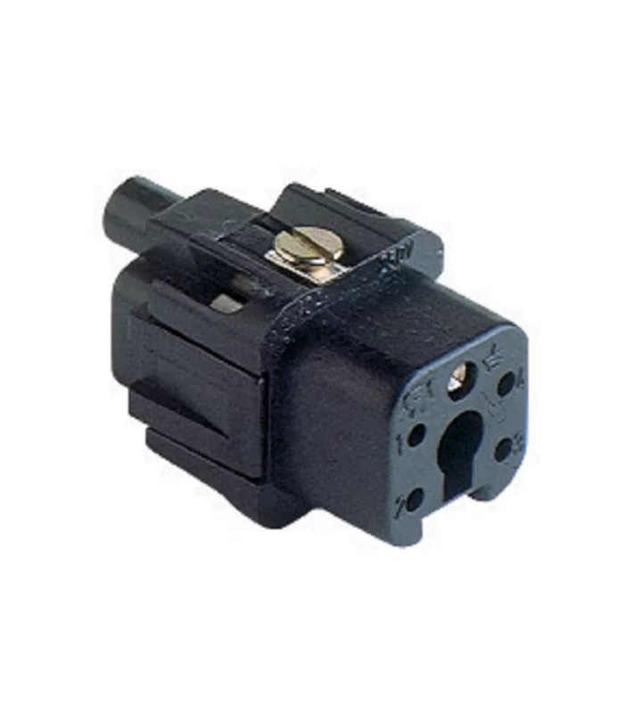 female insert, size 21.21, 4p+PE, silver, screw, 10A, 230/400V, black