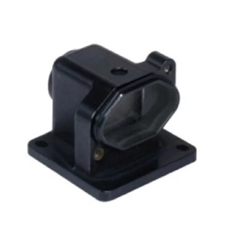 bulkhead mounting housing, angled, size 21.21, IP68 alu, screw locking, 1xM20 side