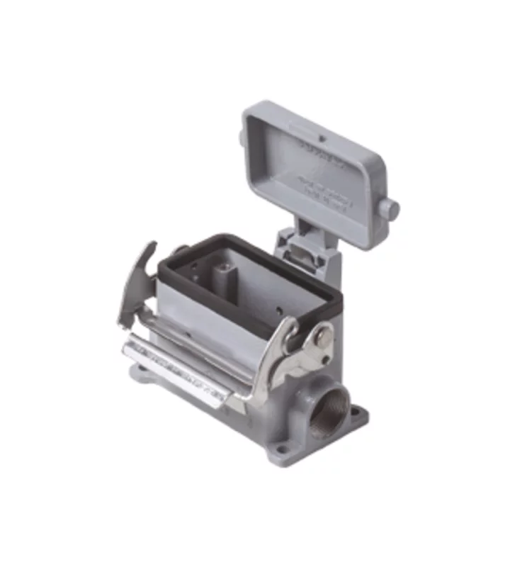 surface mounting housing, size 44.27, V-TYPE alu, 1 lever, 2xM20 side, cover metal