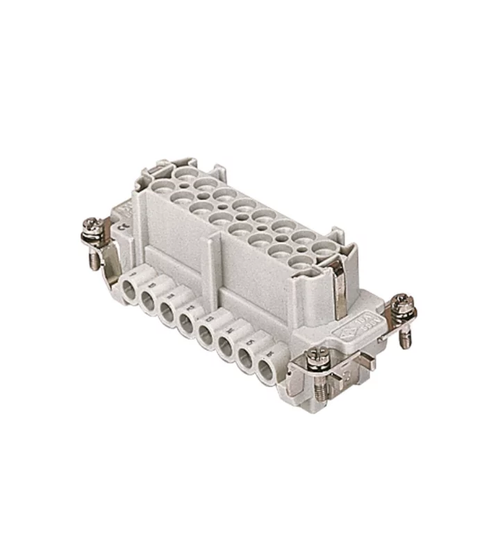 female insert, 16p+PE, silver, screw, 16A, 500V, for size 77.62 no.17-32
